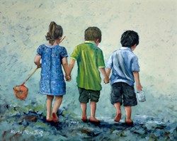Day Trippers by Keith Proctor - Original Painting on Stretched Canvas sized 24x30 inches. Available from Whitewall Galleries
