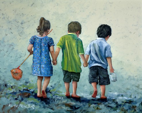 Day Trippers by Keith Proctor - Original Painting on Stretched Canvas